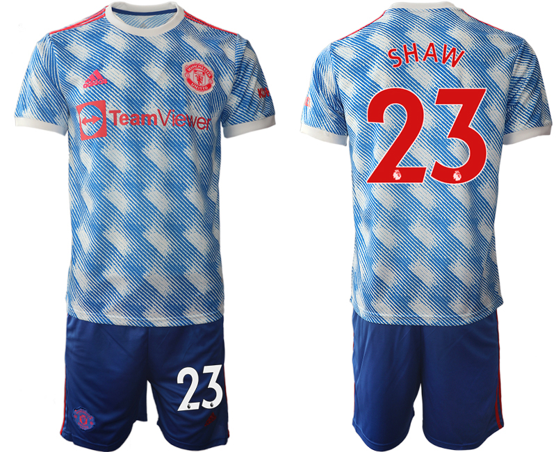 Men 2021-2022 Club Manchester United away blue #23 Soccer Jersey